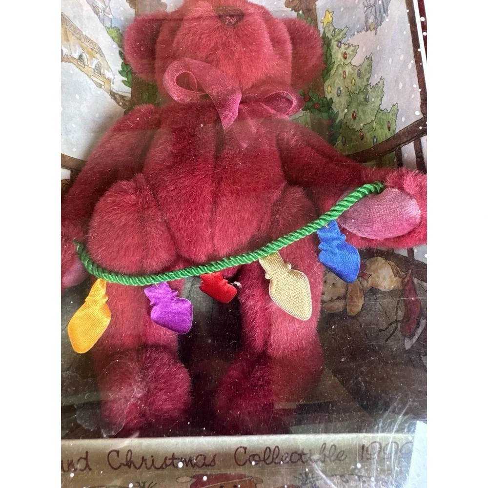 Vtg Gund Christmas Collection 1999 Red Yulebeary String Lights Stuffed Animal 8